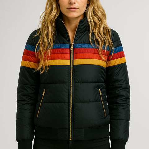 Close up front view of a model wearing the women&