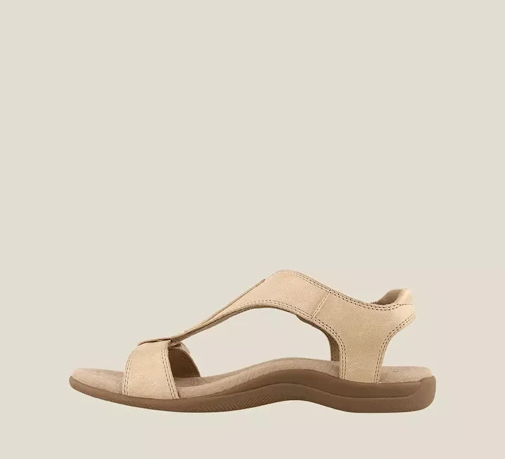 Side view of a beige women&