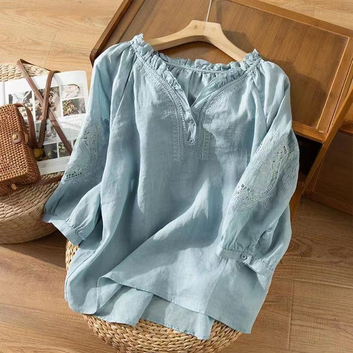 Front view of a light blue women&