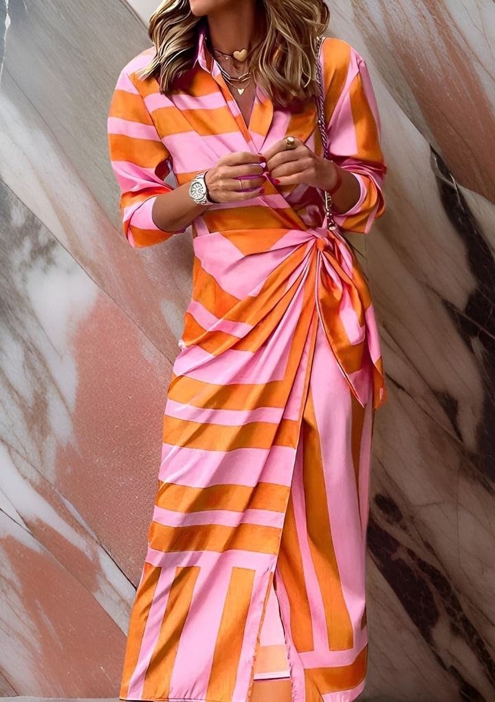 Close up of a model adjusting the front of a women&