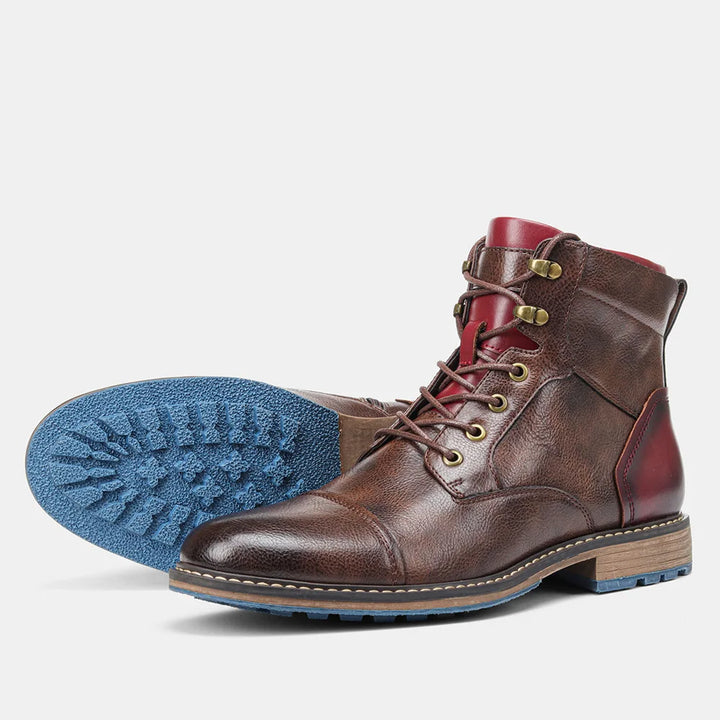 Side view of a brown leather men&