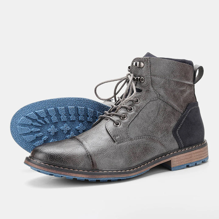 Side view of a grey leather men&