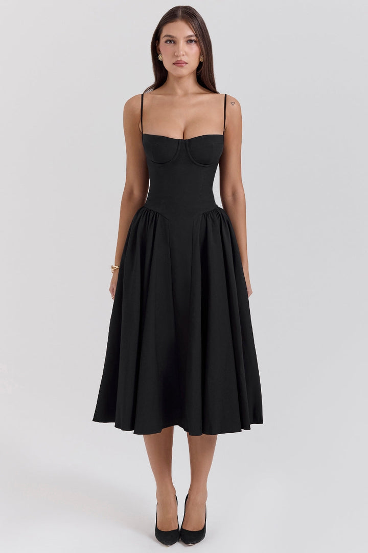 Front view of a model wearing a black Women&