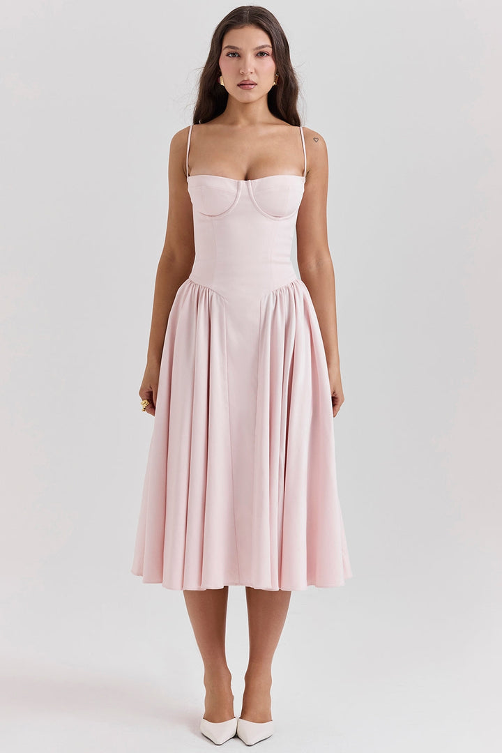 Front view of a model wearing a light pink Women&