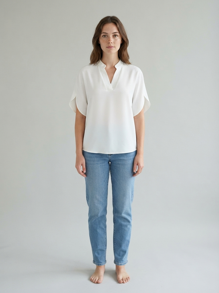 Loose Knit Pullover Top: Easy Day Style - front view