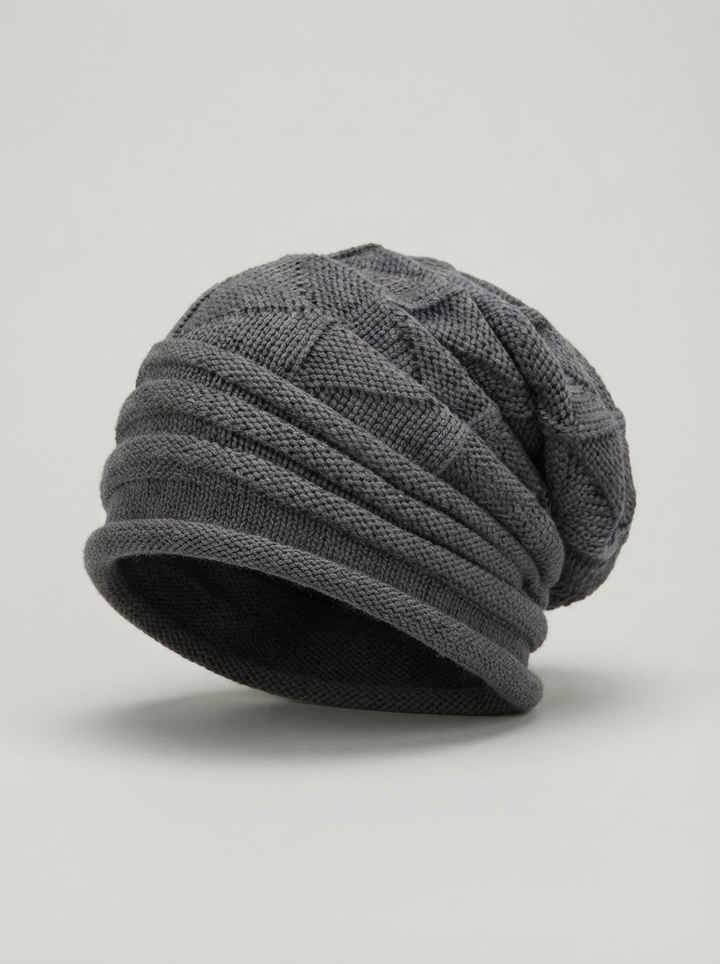 Oversized Slouchy Wool Knit Beanie - front view