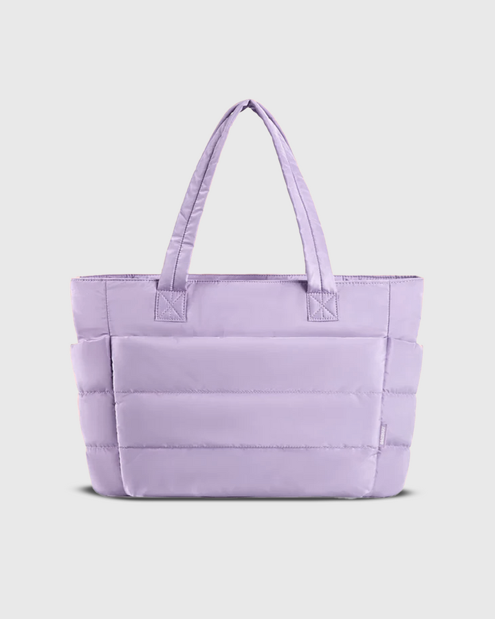 Back view of the pink Cloud Shoulder Bag with a spacious, organised design and side pockets