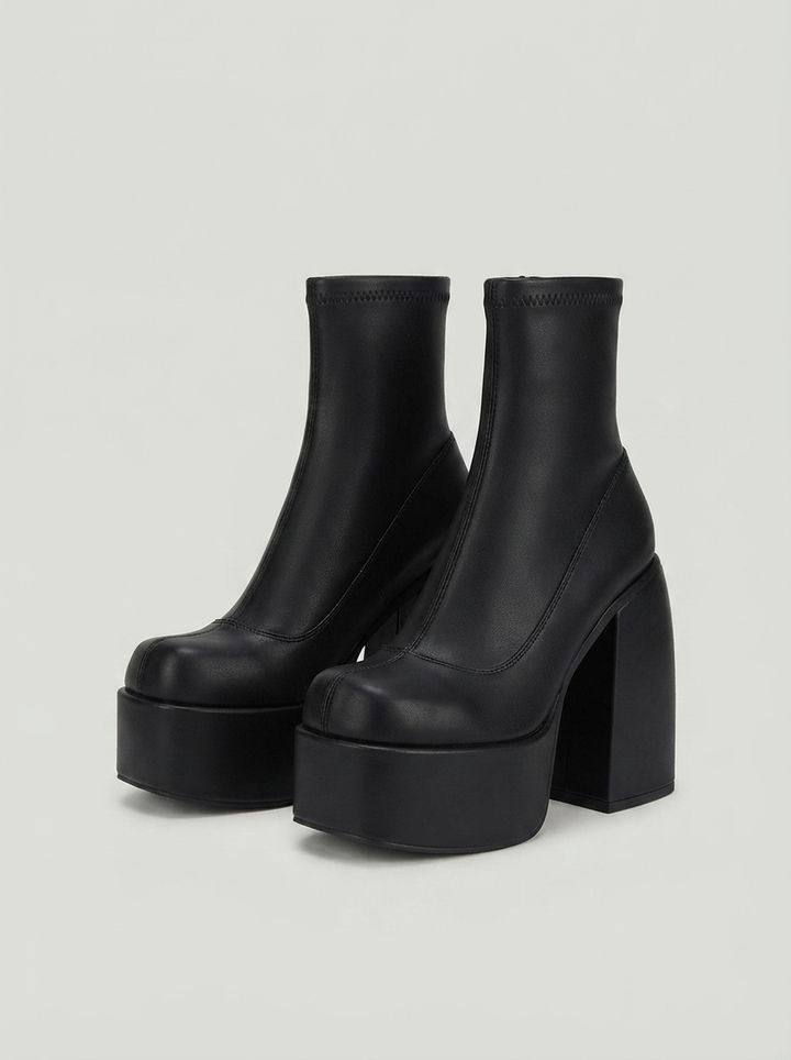 Square Toe Side Zip Ankle Boot - front view
