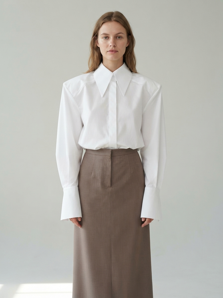 Summer Woven Blouse: Coastal Blue - front view