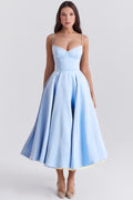 Women's Corset Dress Australia – Satin Midi Structured Bodice