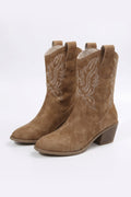 Women's Western Ankle Boots Australia, Embroidered Pointed Toe