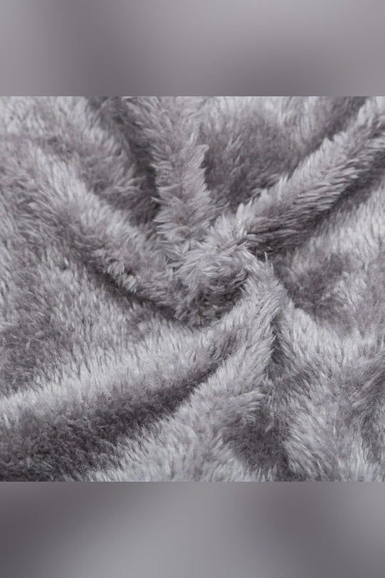 Close up of the soft grey faux fur lining of the Classic Knitted Wool Beanie