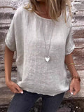 Women's Minimalist Relaxed Top – Cotton Linen Blend