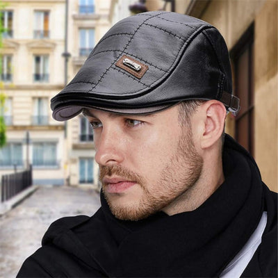 Kevin | Men's Leather Cap (1 + 1 FREE)