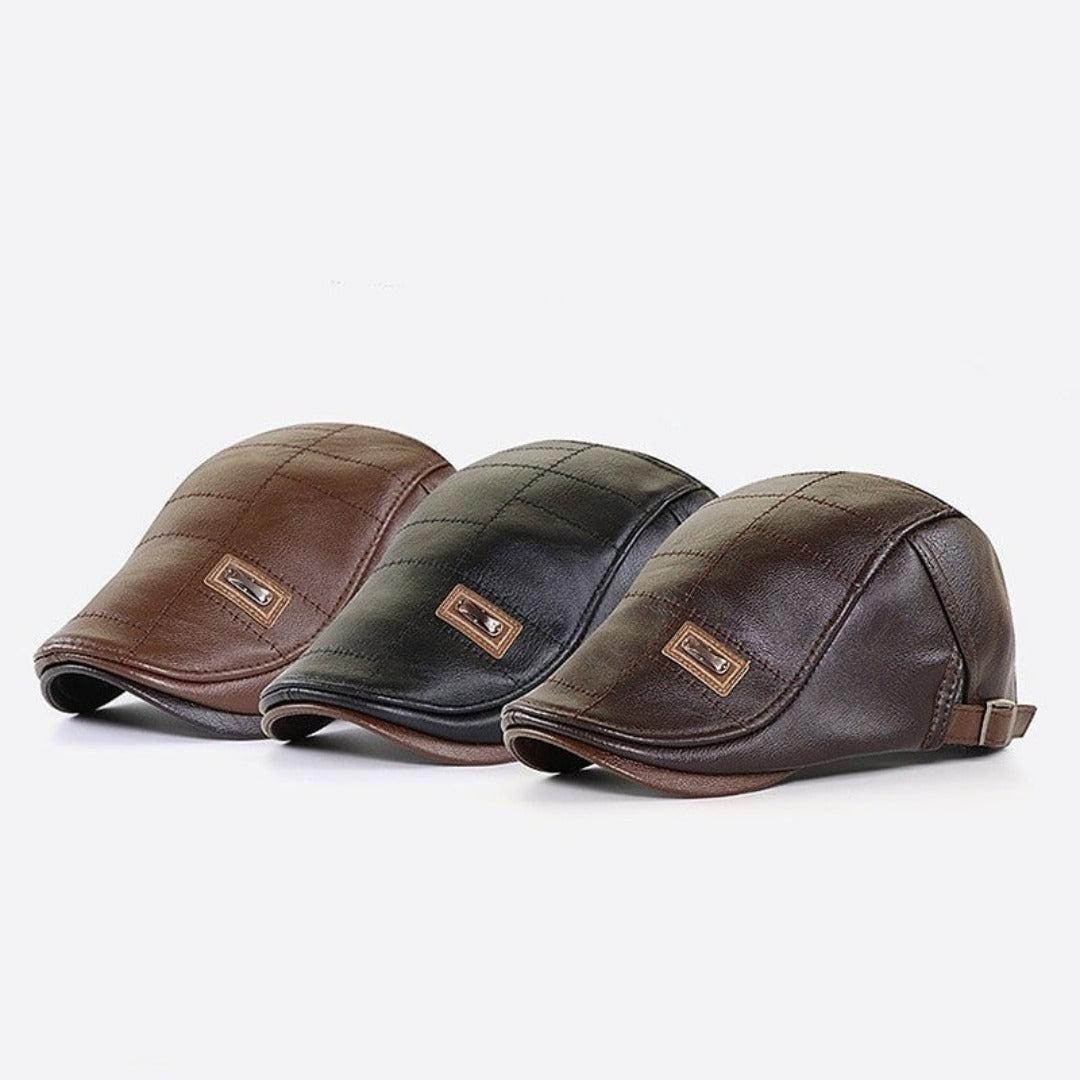 Kevin | Men's Leather Cap (1 + 1 FREE)