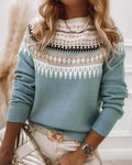 Women's Nordic Fair Isle Knit Sweater – Winter Pullover