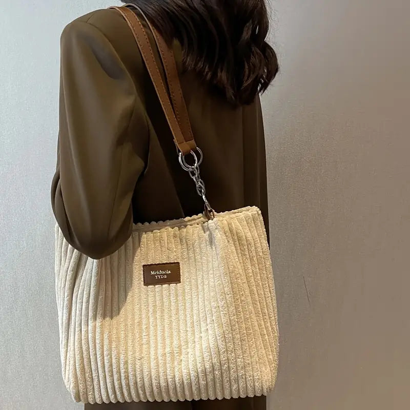 Ivy™ - Elegant Corduroy Tote Bag