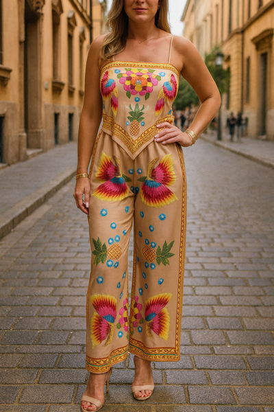 Marigold™ | Exotic Print Top and Pants Set