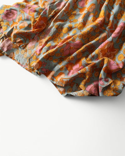 Diana | Floral Wrap Dress with Short Sleeves | Light & Airy Maxi Dress