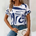 Women's Casual Abstract Shirt – Vibrant Peplum Top