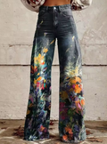 Women's Boho Vintage Pants – Wide Leg High Waist