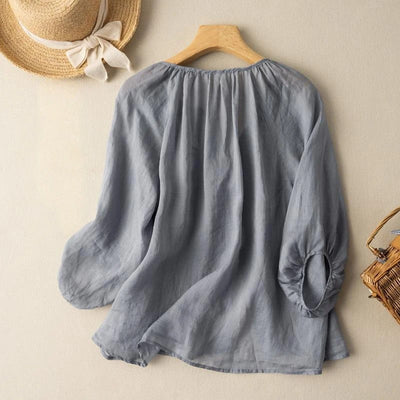 Elena™ | Lightweight Linen Blouse