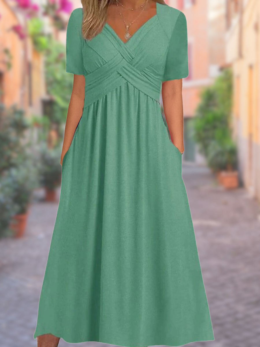 Sophia™ - Soft V-Neck Dress