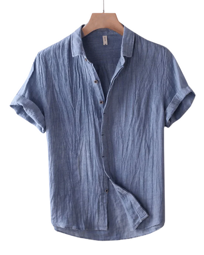 Leon™ | Vintage Pleated Linen Shirt for Men
