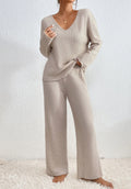Women's Cozy Knitted Lounge Set – Soft Knit Two-Piece
