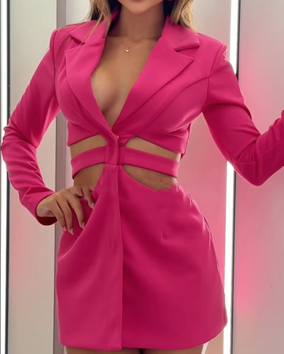 Deanne™ | Elegant Blazer Dress Two-Piece Sets With Hollow Waist