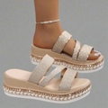 Women's Comfortable Wedge Sandals – Fretwork Design
