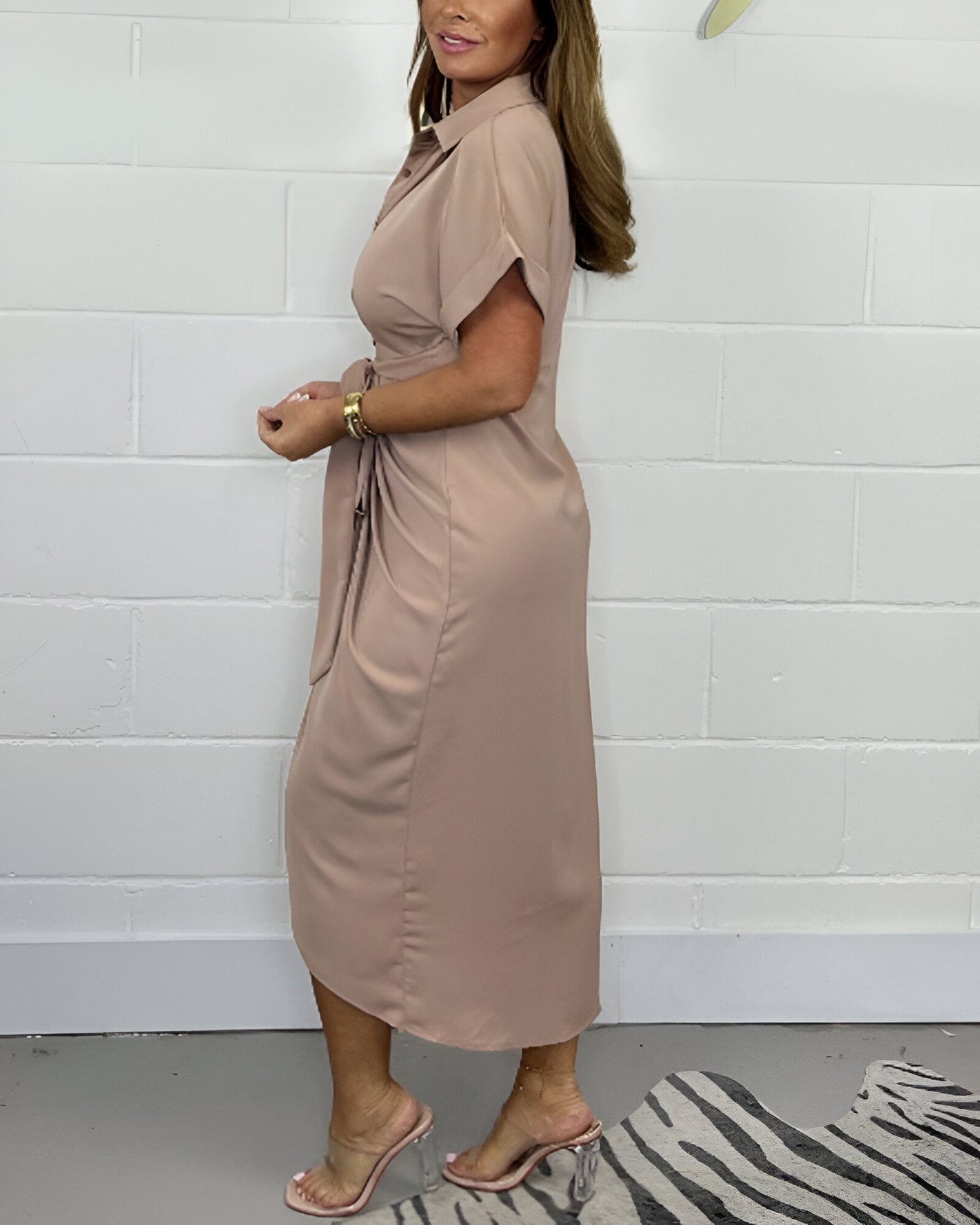 Savannah™ | Women's Pleated Dress with Lapel – Elegant, Airy & Flattering