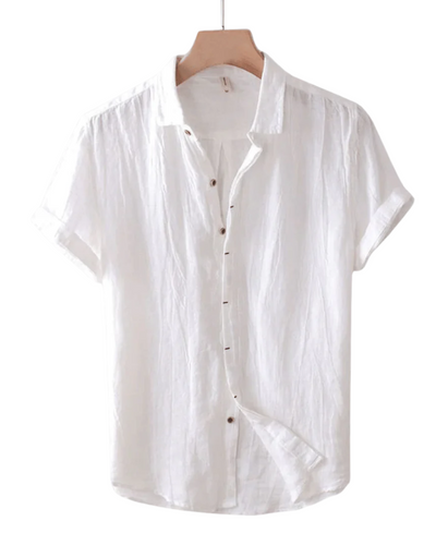 Leon™ | Vintage Pleated Linen Shirt for Men