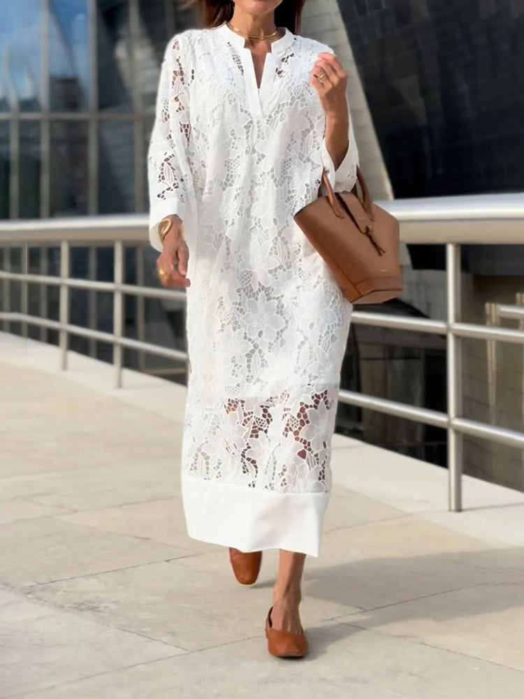 Carrie™ | White Embroidery Lace Dress