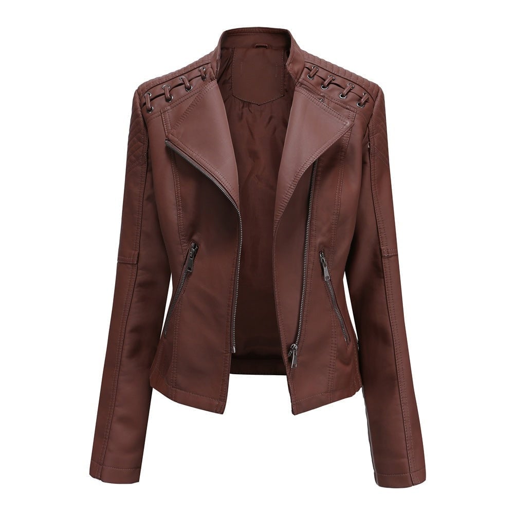 Clarice™ | Faux Leather Jacket with Zipper