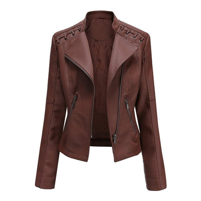 Clarice™ | Faux Leather Jacket with Zipper
