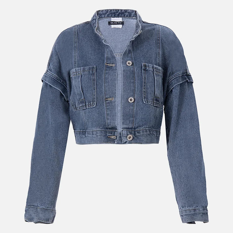 Belinda™ | Chic Denim Zipper Jumpsuit with Matching Jacket Set