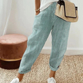 Women's Loose Cropped Pants with Pockets – Textured Jacquard