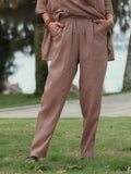 Women's 100% Linen Casual Pants – Relaxed Straight Leg