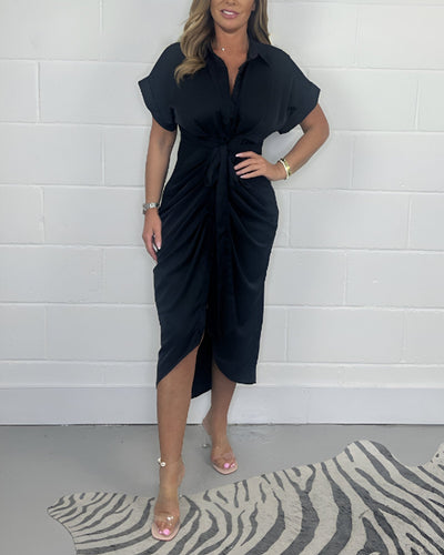 Savannah™ | Women's Pleated Dress with Lapel – Elegant, Airy & Flattering