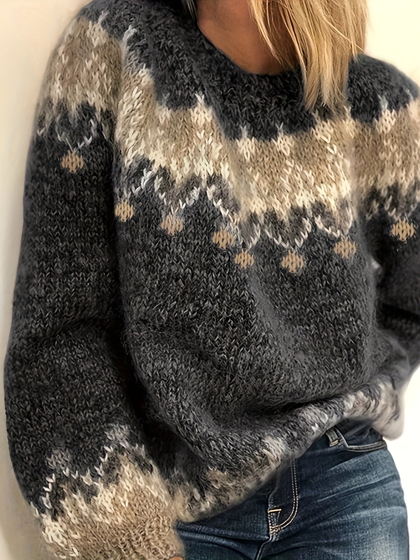 Sofia | Ethnic Pattern Knit Sweater