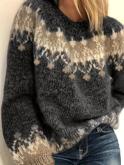 Sofia | Ethnic Pattern Knit Sweater