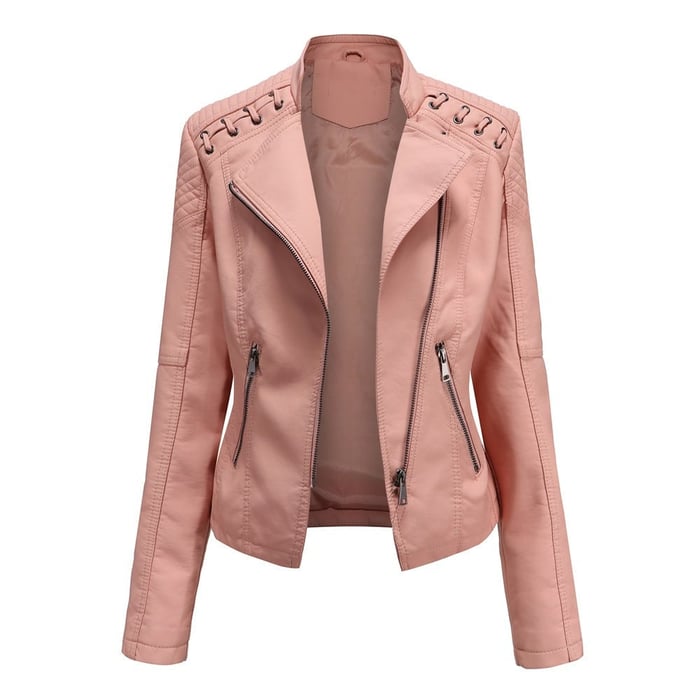 Clarice™ | Faux Leather Jacket with Zipper