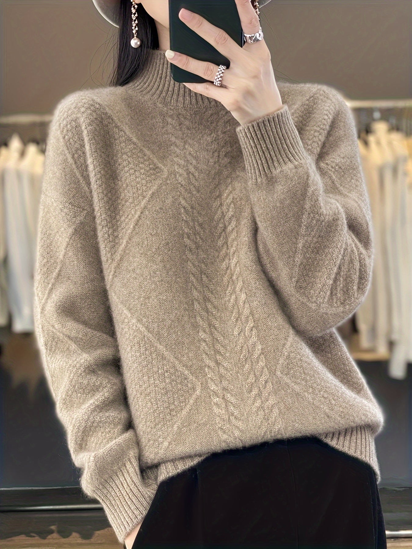 Scarlett | Chic Cable Knit Turtleneck Sweater