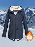 Women's Waterproof Hooded Windbreaker – Fleece Lined