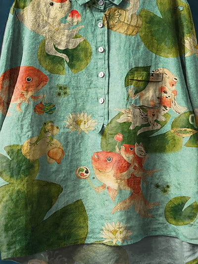 Willow | Artistic Fish Print Shirt