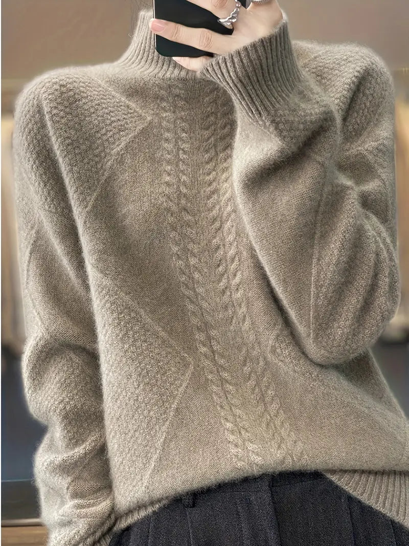 Scarlett | Chic Cable Knit Turtleneck Sweater
