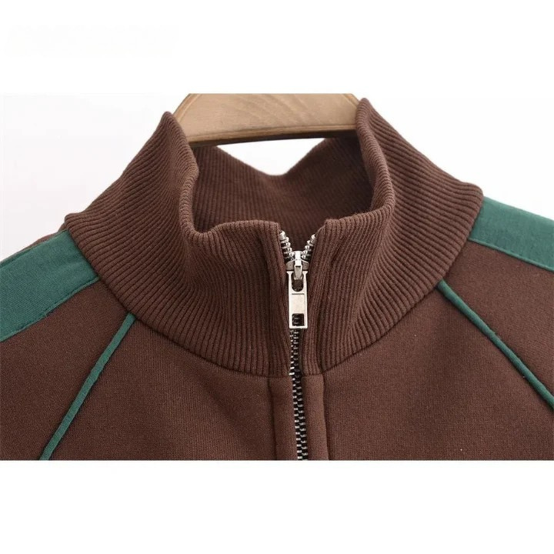 Stella™ – Retro Contrast Sweater & Velvet Pants Set