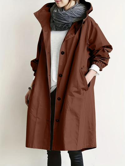 Daphne | Buttoned Hoodie Trench Coat