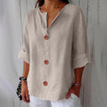 Women's Casual Linen Blouse – Breathable Summer Top